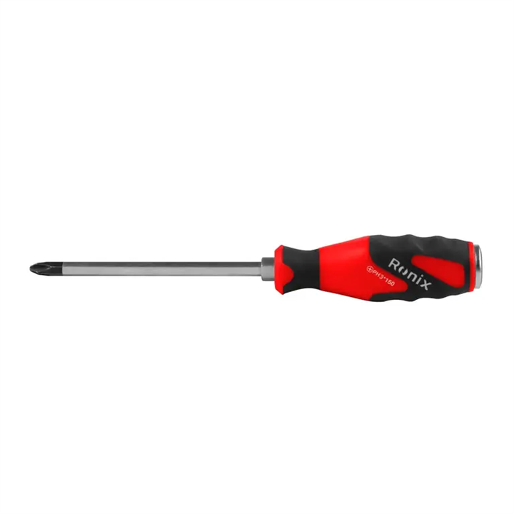 پیچ گوشتی تکی دسته TPR ضربه‌خور 150×8 چهارسو رونیکس کد RH-2990